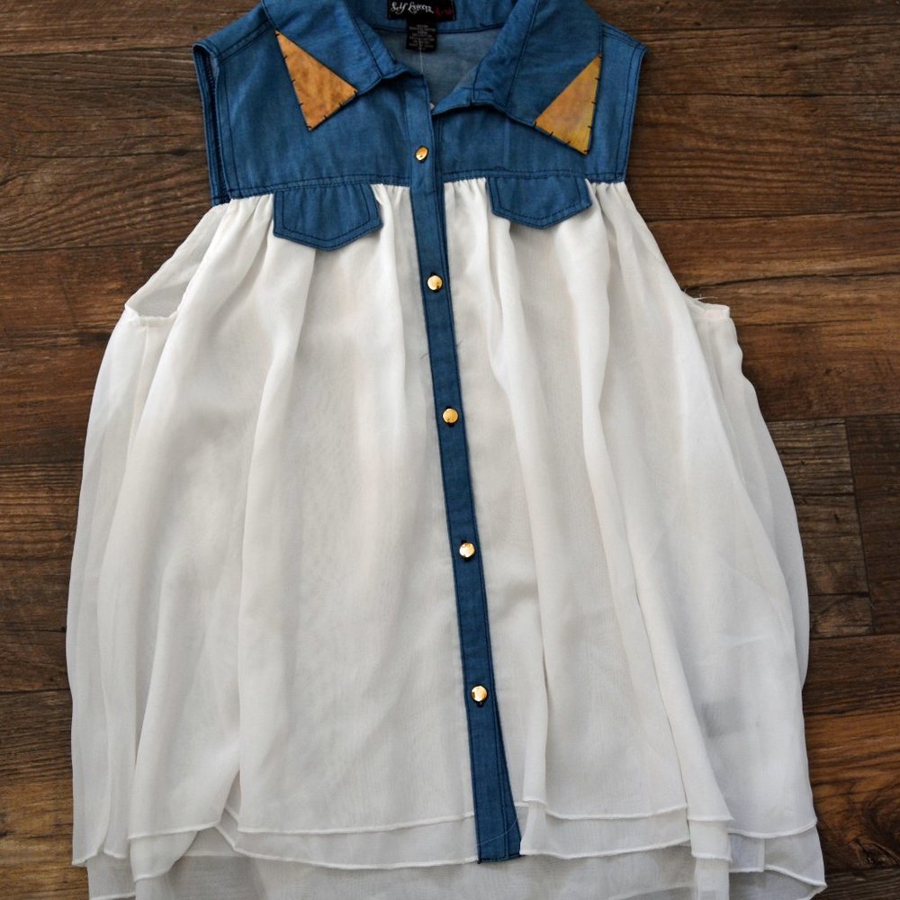 Jean & Sheer Blouse